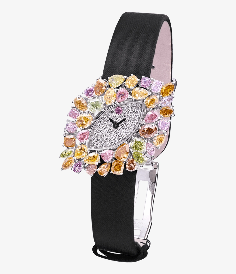 Fancy Color Diamond Ladies' Watch - Analog Watch, transparent png #9435086