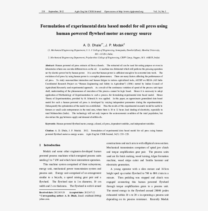 Formulation Of Experimental Data Based Model For Oil - Document, transparent png #9435902