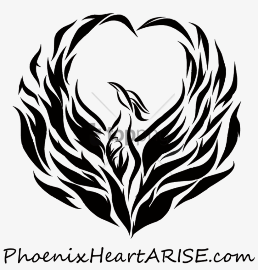 Free Png Download Phoenix Bird Images Black And White - Transparent Background Heart Logo Png, transparent png #9436331