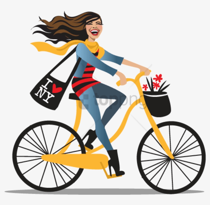 Free Png Girl With Bicycle Transparent Background Png - Clipart Images Girl On Bike, transparent png #9436983
