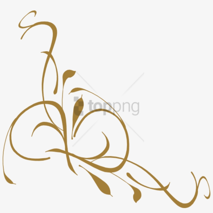 Free Png Gold Swirl Design Png Png Image With Transparent - Vine Clip Art, transparent png #9437125