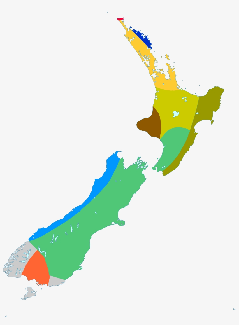 Cordyline Australis Ecotype - Coloured Map Of New Zealand, transparent png #9437463