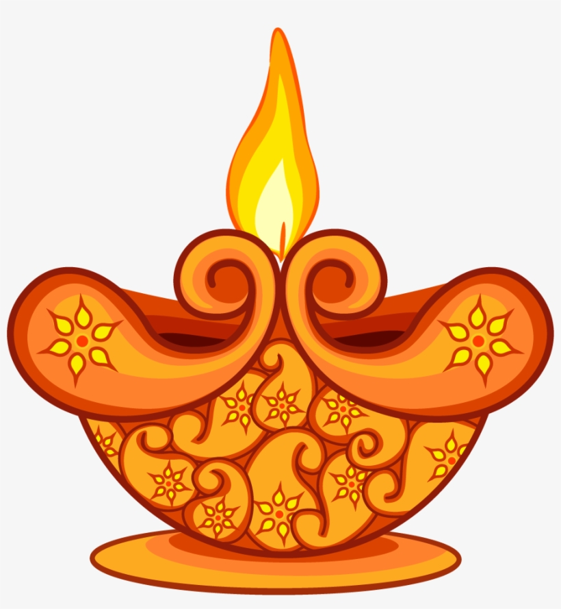 卡通手绘唯美油灯 - Clipart Diwali Lamp Png, transparent png #9438104