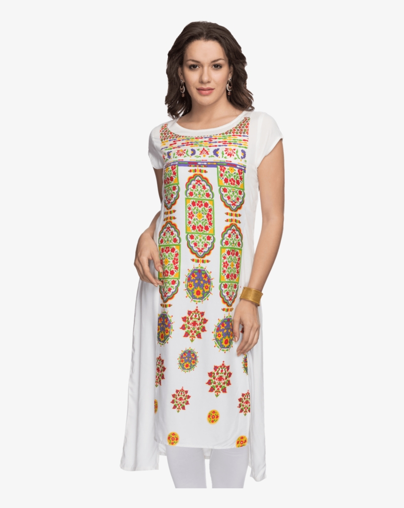 Womens Printed High-low Kurta - Photo Shoot, transparent png #9439340