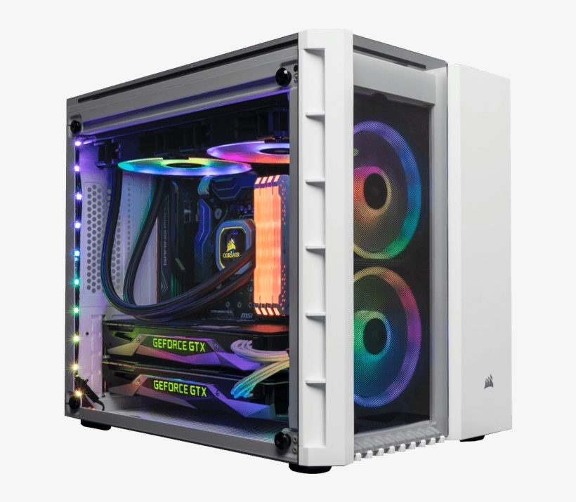 Intel Z390 2-way Gpu Mini Gaming Desktop - Corsair Crystal Series 280x, transparent png #9440161