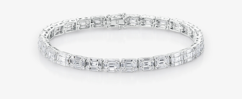 Bracelets Sleek Emerald Cluster Illusion Diamond Tennis - Diamond, transparent png #9440850