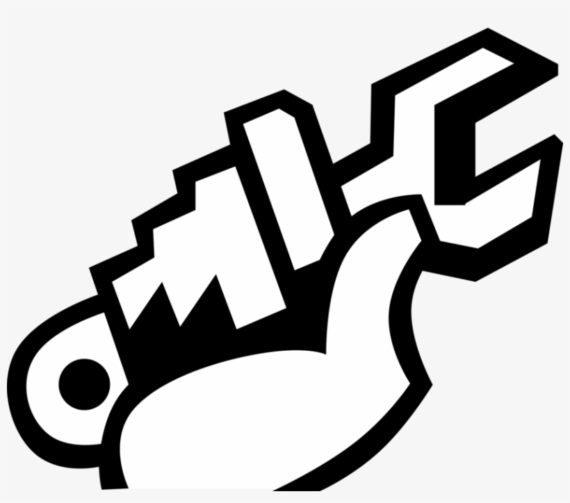Vector Illustration Of Hand Holds Adjustable Wrench, transparent png #9441832