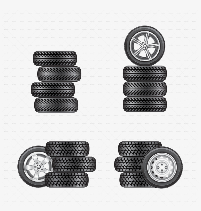 Set Of Tires For Cars - Car, transparent png #9441833