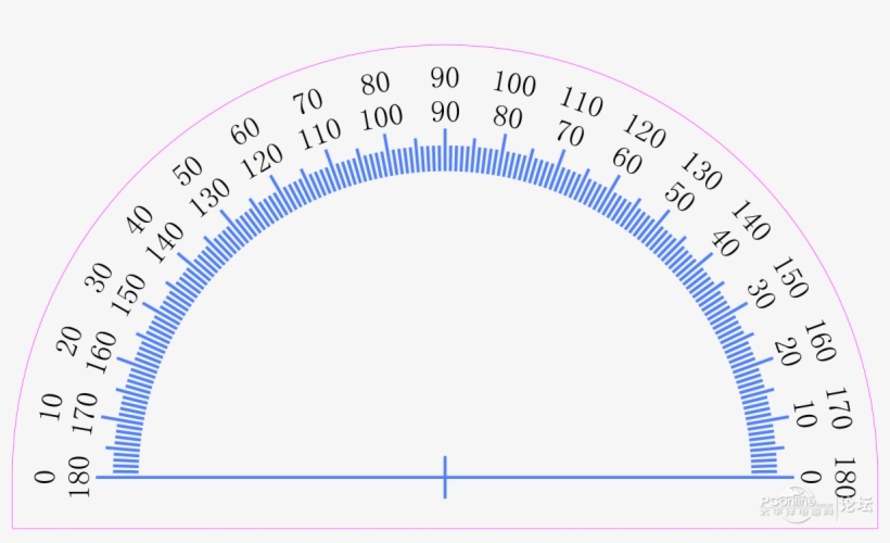 时钟表盘、直尺、量角器（png格式透明图片） Office办公应用 - Drawing Of A Protractor, transparent png #9443752