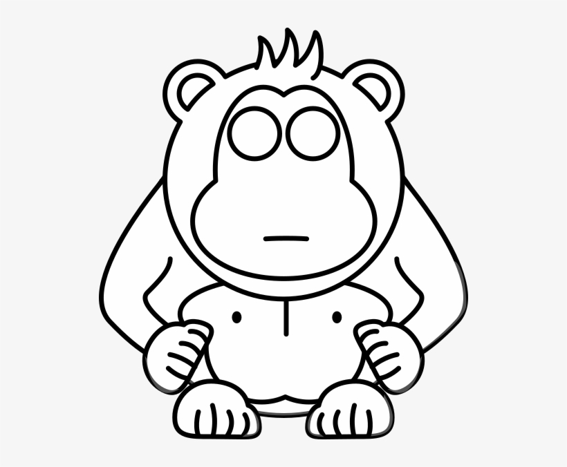 Small - Blank Template Of Monkey, transparent png #9445003