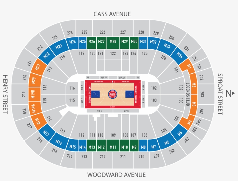 Little Caesars Arena Detroit Interactive Seating Chart - Circle, transparent png #9445008