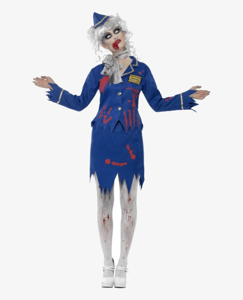 Zombie Air Hostess Costume - Zombie Pilot, transparent png #9445496