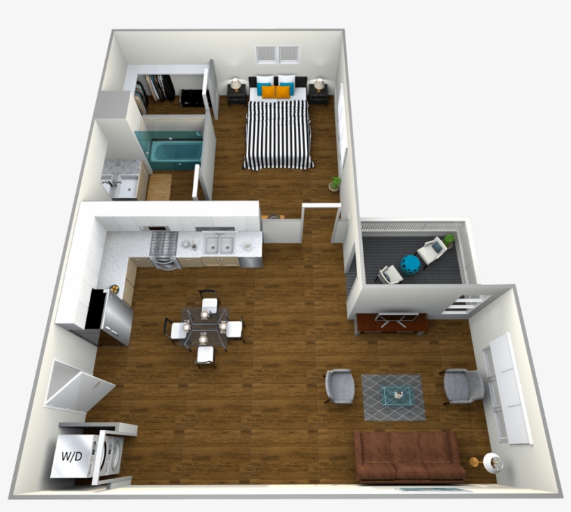 1 Bedroom 1 Bathroom Apartment For Rent At The Roy - Floor Plan, transparent png #9446989