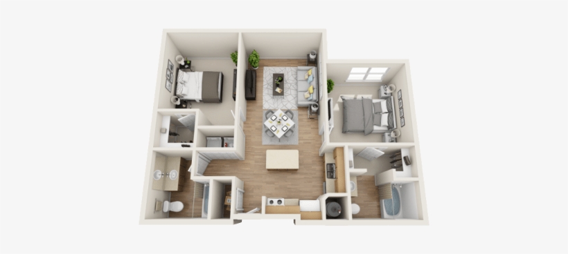Spacious And Open 2-bedroom Apartment In Denver - Floor Plan, transparent png #9447089