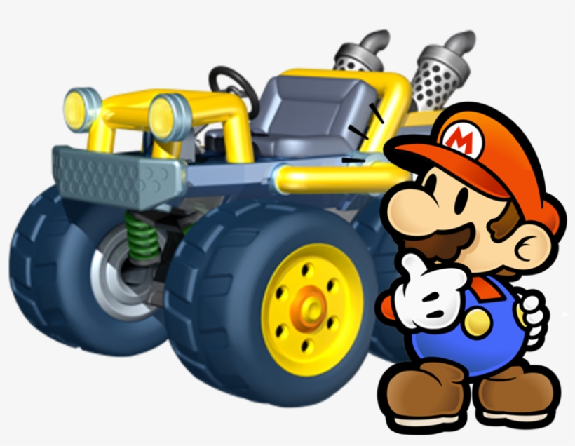 Paper Mario Mariokart - Mario Kart 7 Wario, transparent png #9448606