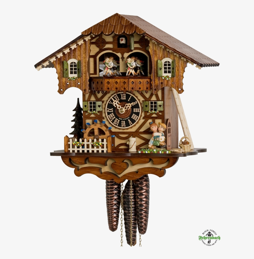 Cuckoo Clock 1 Day Chalet With Kissing Couple Hnes - Cuckoo Clock 6205t, transparent png #9449580