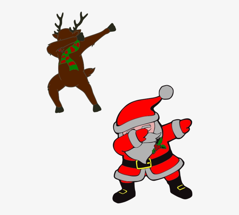 Holidays, Personal Use, Dabbing Santa And Rudolph, - Rudolph Dabbing, transparent png #9450340