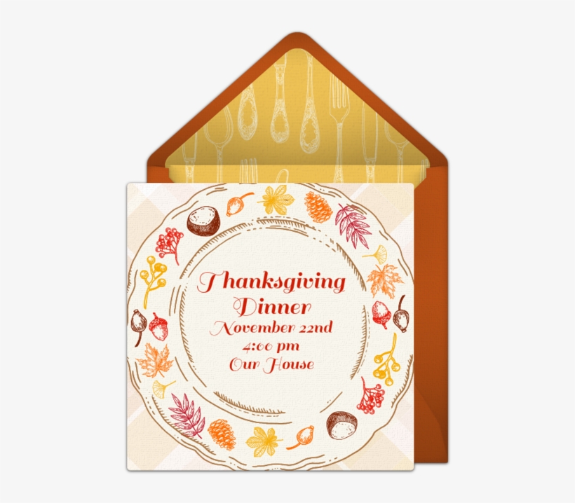 Thanksgiving Dinner Plate Online Invitation - Circle, transparent png #9450562