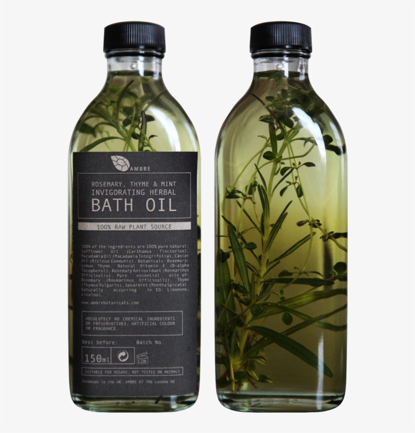 Rosemary, Thyme And Mint Invigorating Herbal Bath Oil - Bath Oils, transparent png #9450701