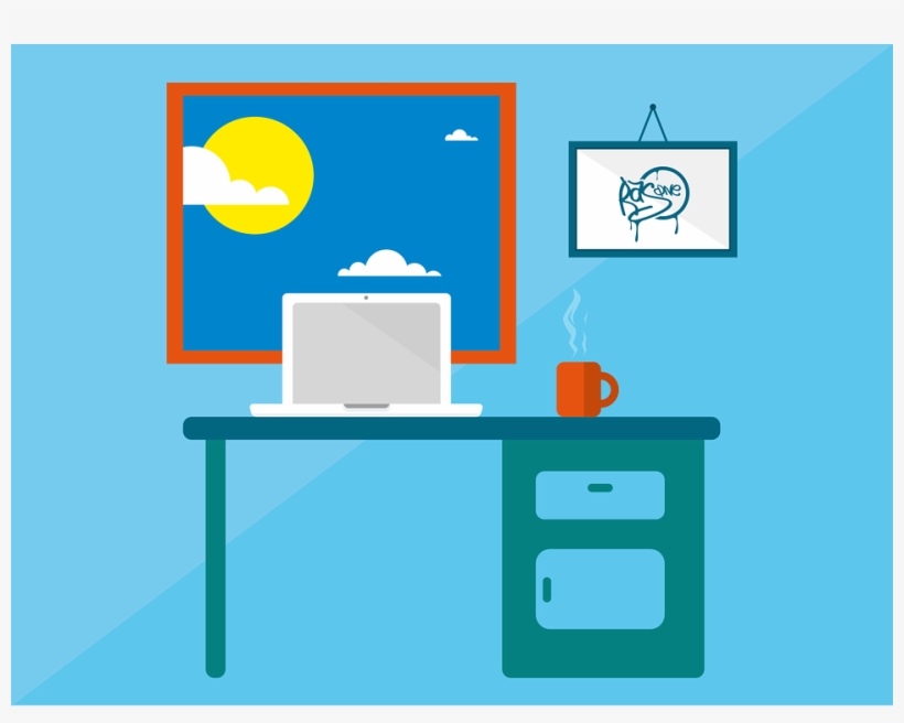 Office Work Pc Organization Coffee Pen Computer - Organização De Escritório Png, transparent png #9452074