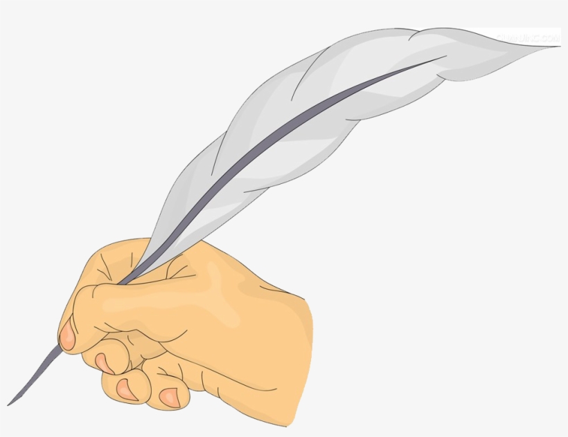 Feather Pen Illustration Holding A Transprent Png - Illustration, transparent png #9452983