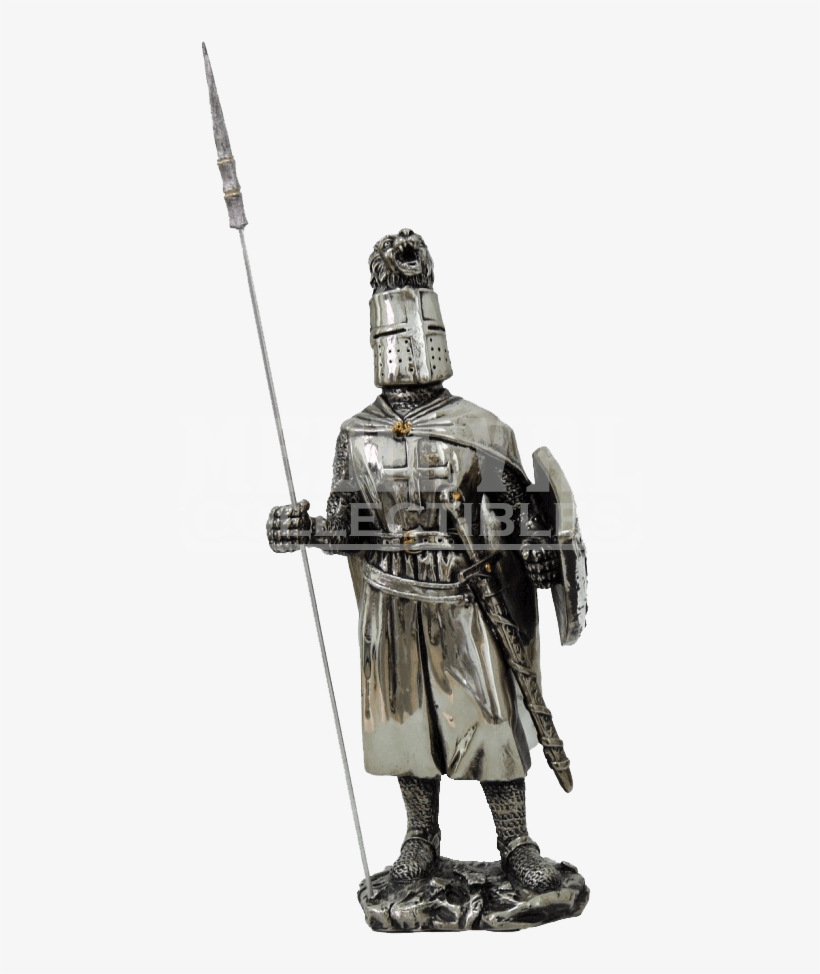 Noble Crusader Knight With Spear Statue - Knight With Spear, transparent png #9453531