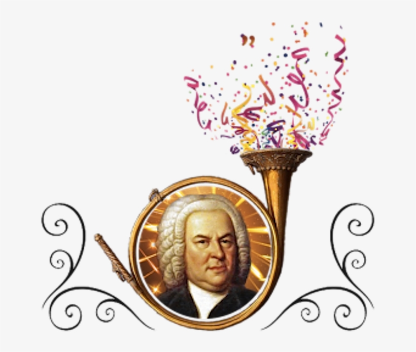 Bach In Horn Wconfetti Ornaments Png - Johann Sebastian Bach, transparent png #9453581