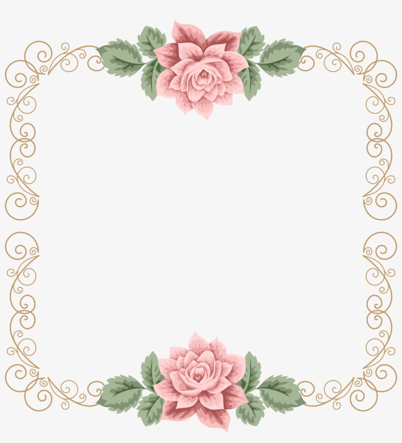 Vector Free Invitation Clipart Vine - Bingkai Undangan Bunga Pink, transparent png #9454076