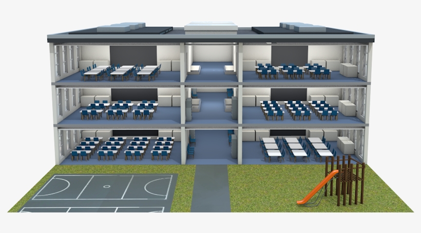 Back Inside Of School Building - Brutalist Architecture, transparent png #9454326