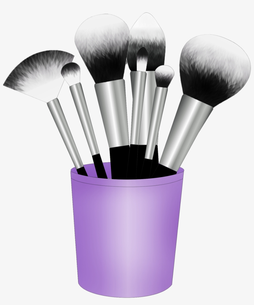 Brush Clipart Gold Makeup - Pinceis De Maquiagem Png, transparent png #9454439
