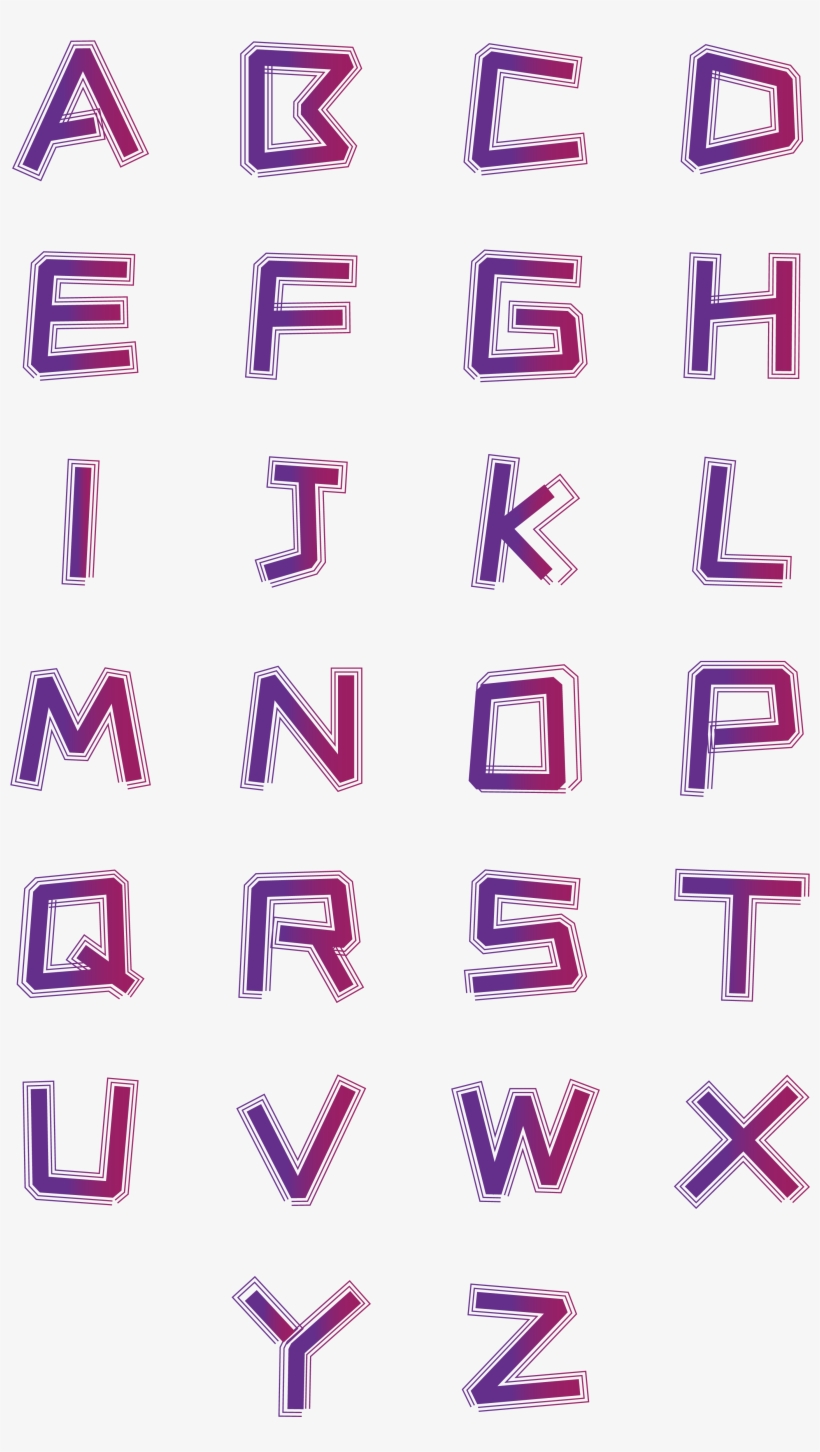 Gradient Font Beautiful English Letters Png And Vector - Symmetry, transparent png #9456891