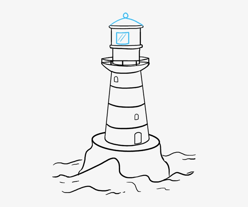 680 X 678 16 - Easy Step By Step Lighthouse Drawing, transparent png #9458951