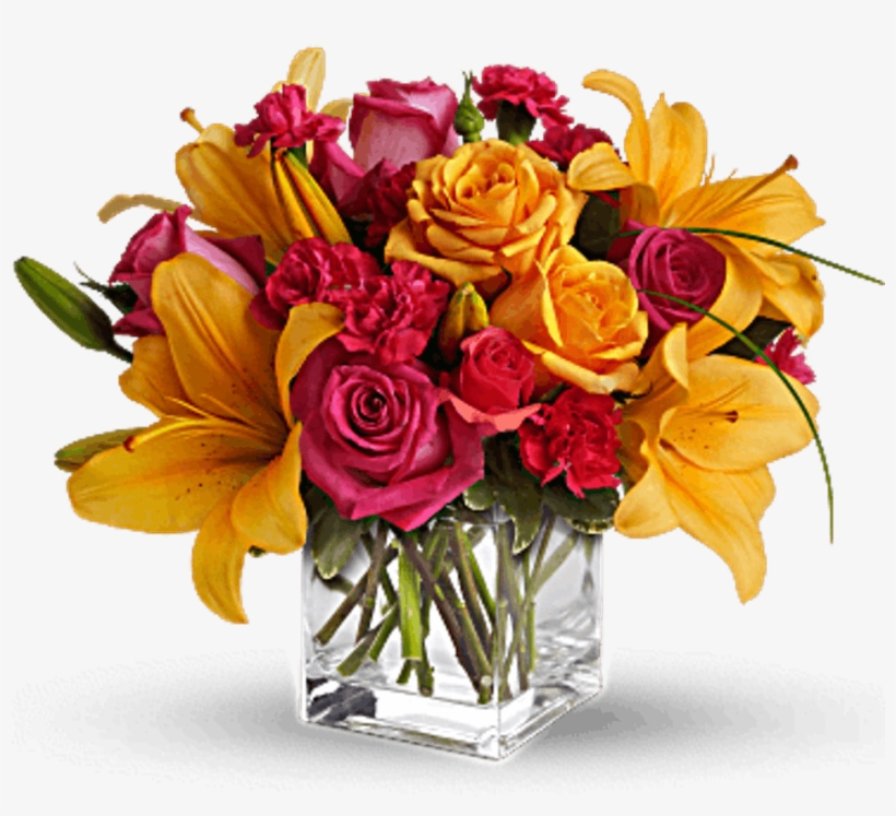 Graphic Free Bouquet Transparent Orange - Transparent Floral Arrangement Png, transparent png #9461320