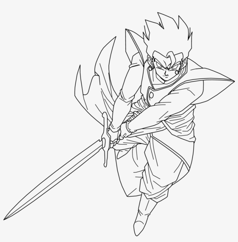 Image Transparent Download Gohan Z Sword Lineart By - Gohan Z Sword Drawing, transparent png #9462484