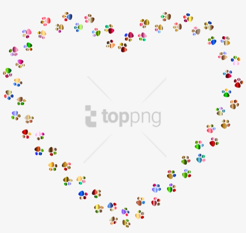 Free Png Download Colorful Footprints Png Png Images - Transparent Paw Print Heart Clipart, transparent png #9462485