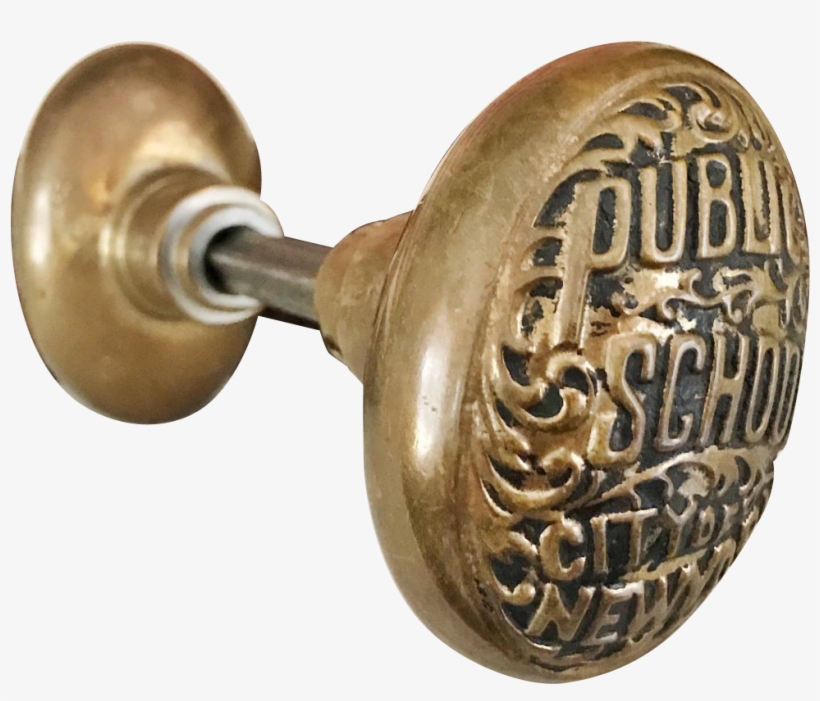 Antique New York Public Schools Doorknob Set - Antique, transparent png #9464440
