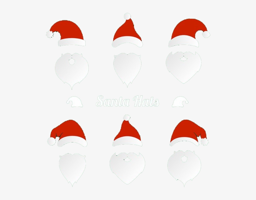 Santa Hat And Beard - Santa Hat And Beard Clipart, transparent png #9466178