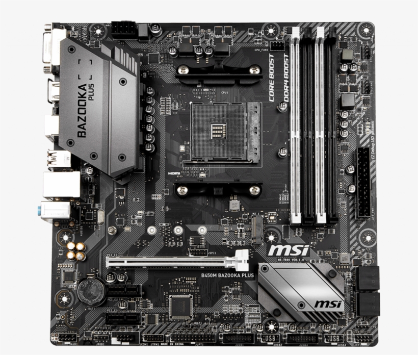 Motherboard Am4 Msi B450m Bazooka Plus Ddr4 - Msi B450 Bazooka Plus, transparent png #9466795