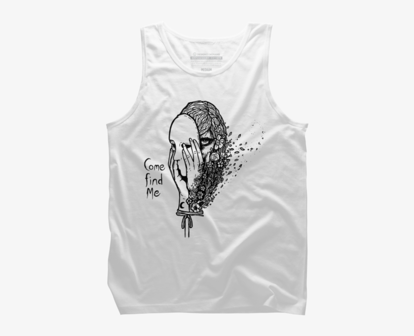 Come Find Me Pen And Ink Mask Illustration For Inktober - Active Tank, transparent png #9466930