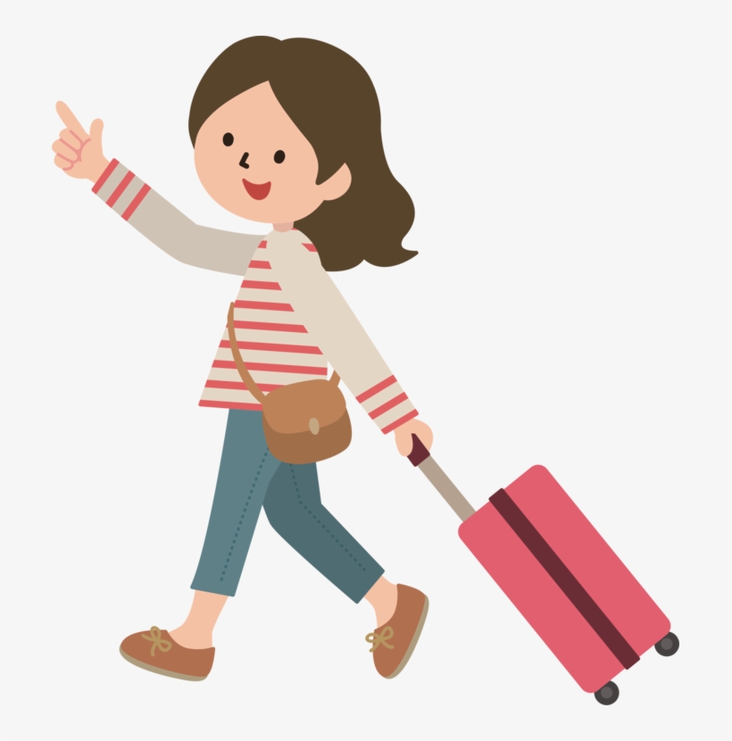 Download Blog Cartoon - Girl With Luggage Cartoon, transparent png #9467166
