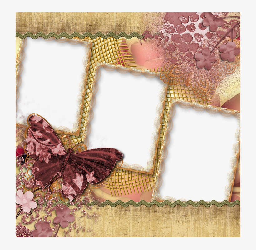 Background, Scrapbook, Page, Butterfly, Square - Scrapbook Frames Transparent Background, transparent png #9467356