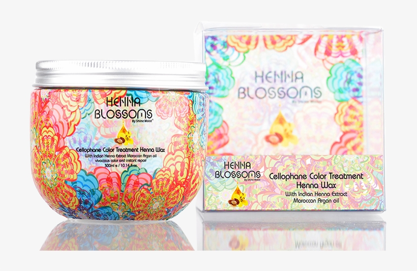 Henna Blossoms With Box Product Shots Png Copy - Cellophane Color Treatment Henna Wax, transparent png #9467428