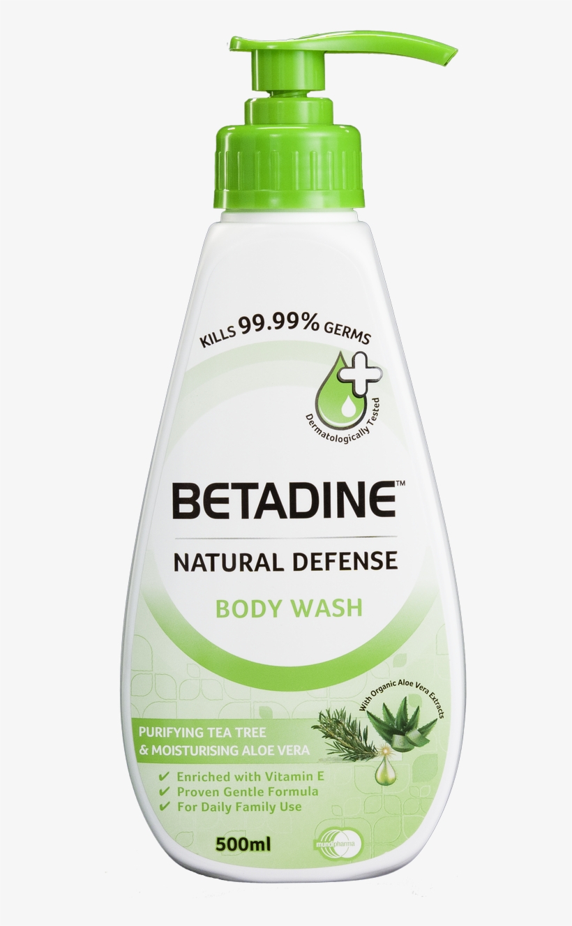 Natural Defense Body Wash Tea Tree & Aloe Vera 500ml - Betadine Manchester City, transparent png #9468069
