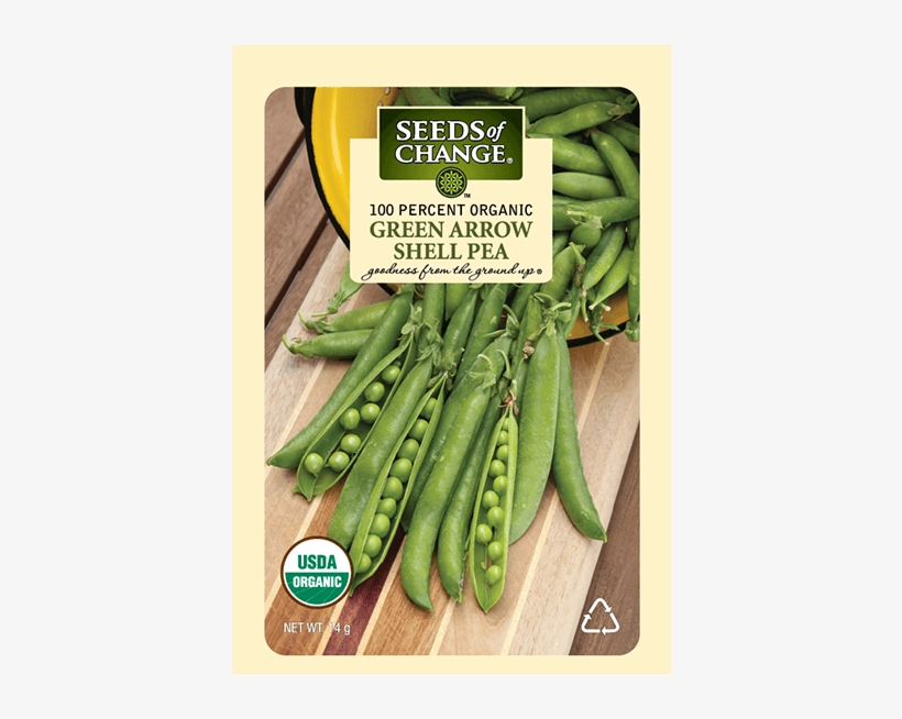 Organic Green Arrow Shell Pea Seeds - Seeds Of Change, transparent png #9468387