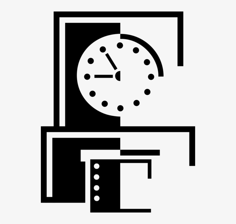 Vector Illustration Of Punch Clock Or Time Clock Tracks, transparent png #9469388