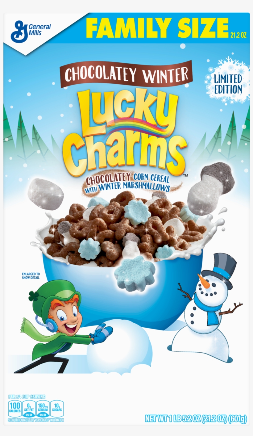 Special Edition Chocolatey Winter Lucky Charms Cereal, - Winter Lucky Charms, transparent png #9471125