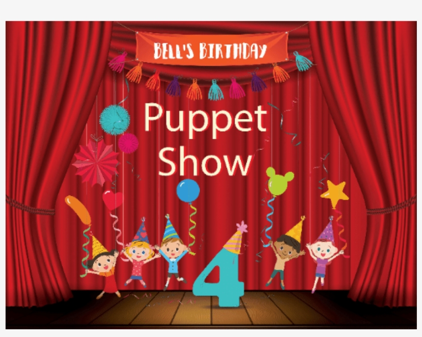 Large Custom Puppet Party Banner, Puppet Birthday Party, - Stage, transparent png #9471984