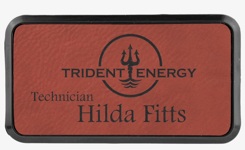 Rose Leatherette Round Corner Name Badge With Plastic - Sign, transparent png #9473027