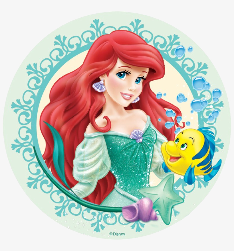 24 Disney Princess The Little Mermaid - Ariel Cupcake Topper Png, transparent png #9473631