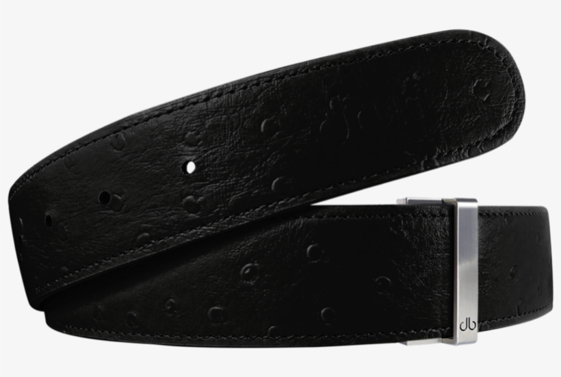 Black Ostrich Textured Leather Belt - Strap, transparent png #9473935